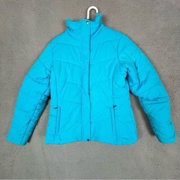 COLUMBIA WOMENS WINTER/SKI PUFFER JACKET LIGHT BLUE SIZE L - Picture 1 of 9